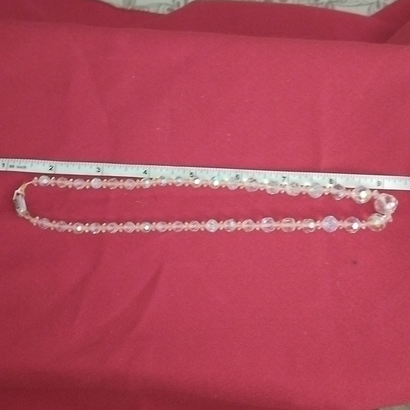 Vtg. Germany Faceted AB Glass Single Strand "18 Necklace - Picture 8 of 8